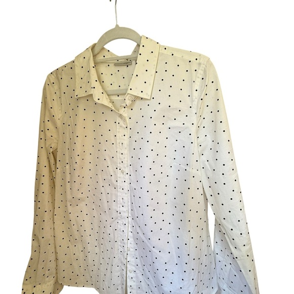 Halogen White Polka Dot Button Down Shirt - Picture 3 of 5